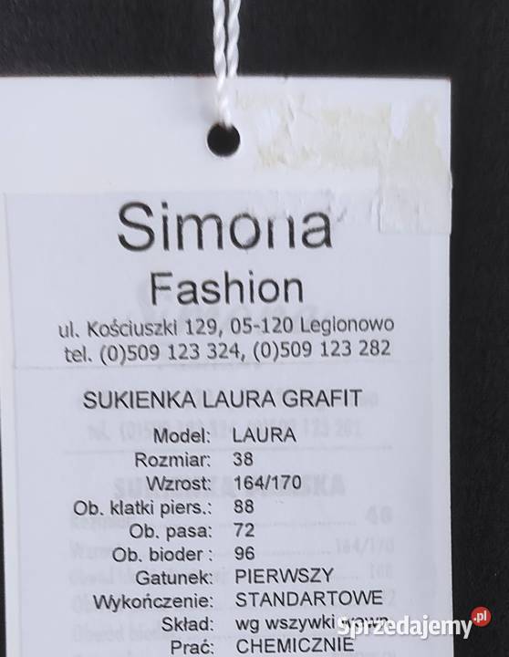 Nowa grafitowa sukienka ołowkowa r 38 Rudziniec sprzedam