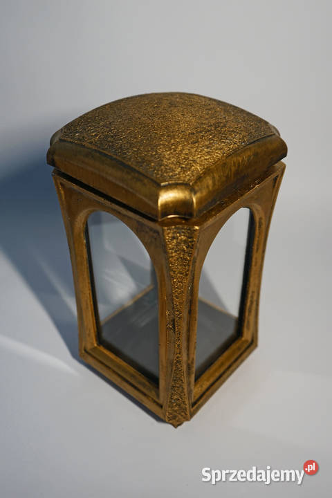 Złoty znicz żywiczny lampion retro śląskie Częstochowa