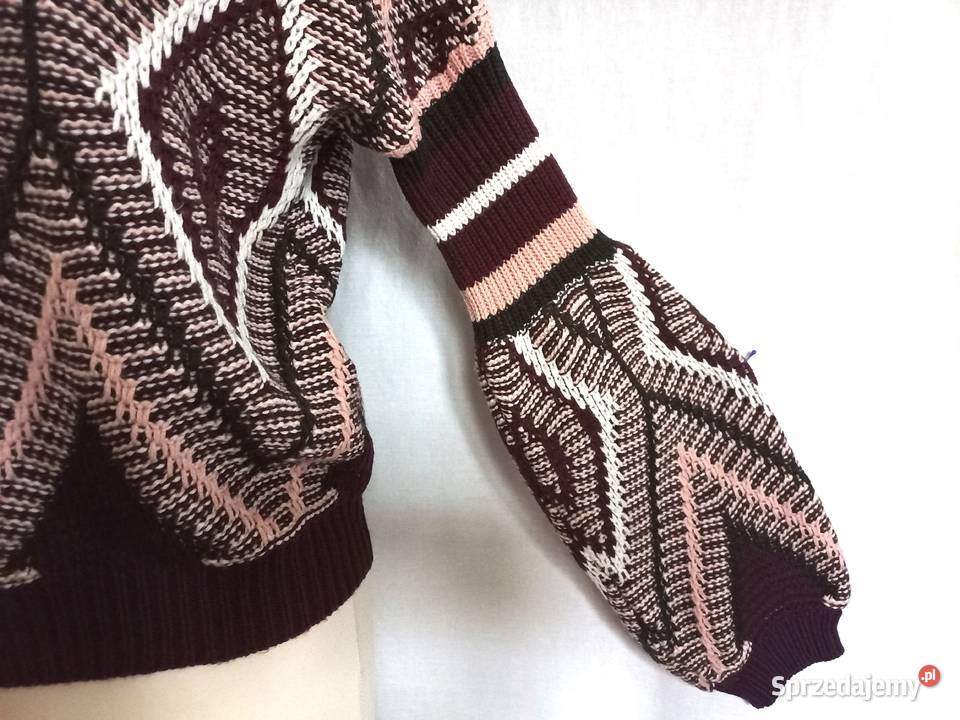 Sweter damski Wzór r 38 bordowy CA ozdobne podlaskie Białystok sprzedam