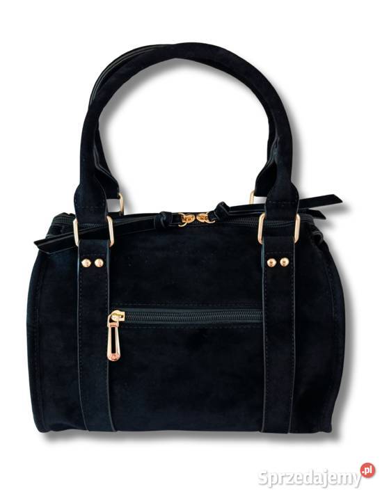 Torebka damska zamszowa shopperka noir pojemna Torby i torebki Żabiczyn
