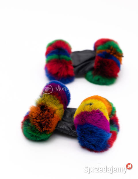 Rękawiczki damskie skórzane bez palcy mitenki z Szaflary sprzedam