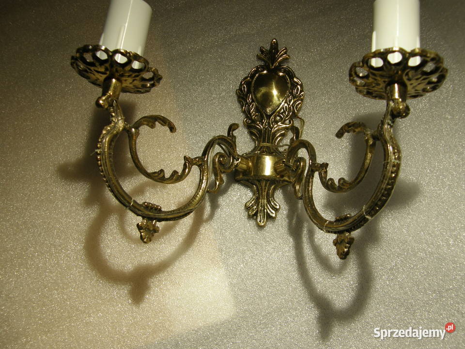 Kinkiet Mosiężny Podwójny Zdobiony Złoty Iżyk kujawsko-pomorskie Bydgoszcz