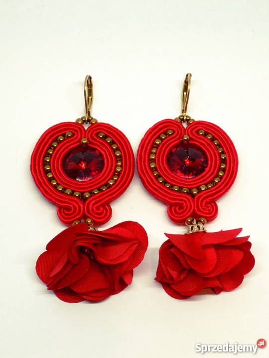CZERWONE KOLCZYKI Z CHWOSTEM SUTASZ Warszawa