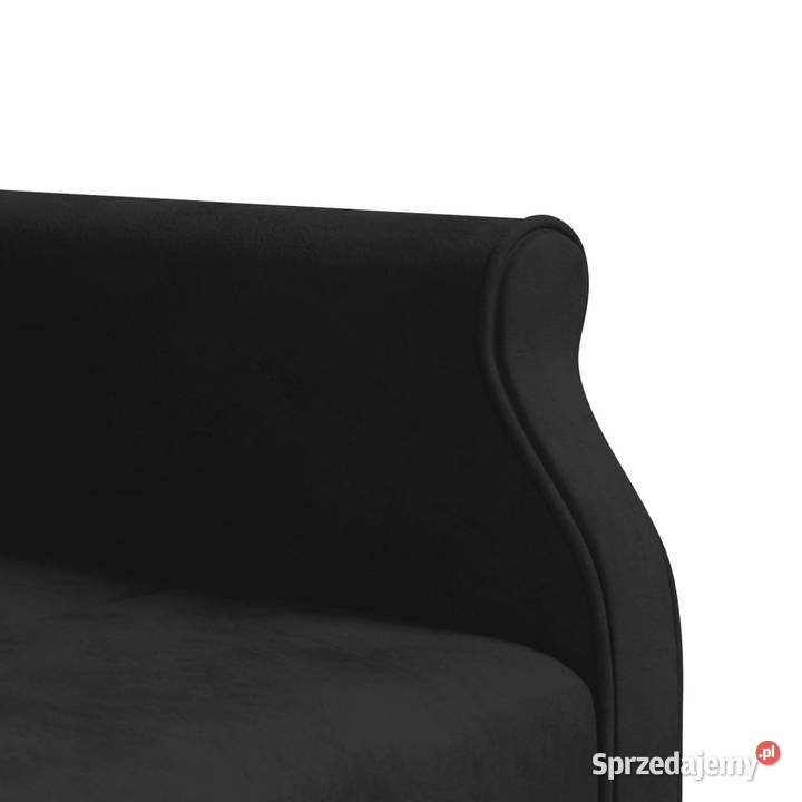 Sofa rozkładana L czarna 271x140x70 aksamit Warszawa