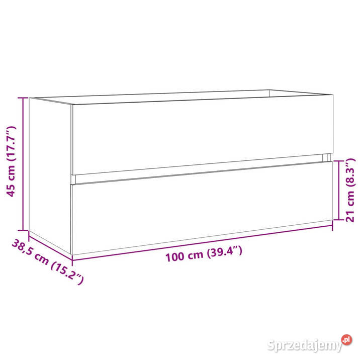 Szafka pod umywalkę dąb sonoma 100x385x45 Warszawa sprzedam