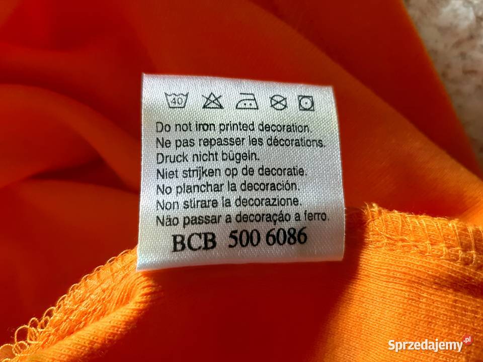 Pomarańczowa koszulka z bawełny Tshirt Vneck mazowieckie Warszawa