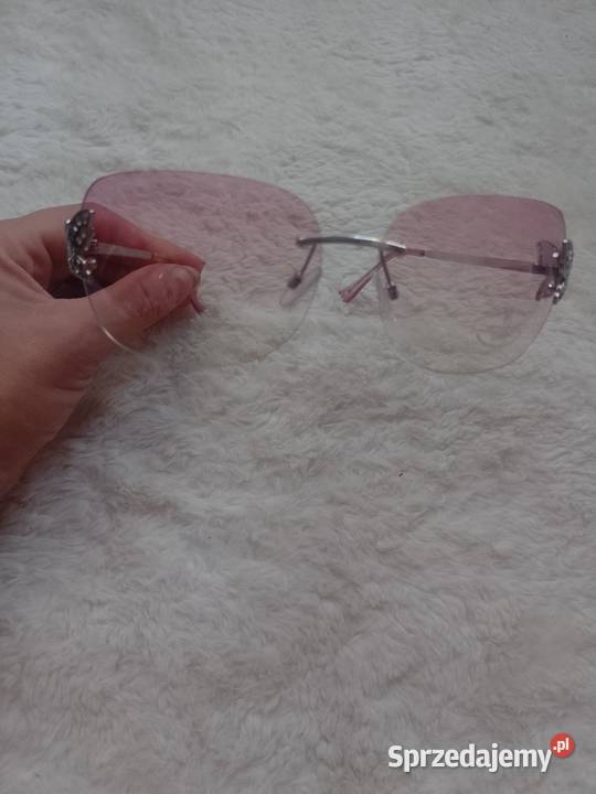 Look różowe okulary przeciwsłoneczne z Londynu Okulary Kraków