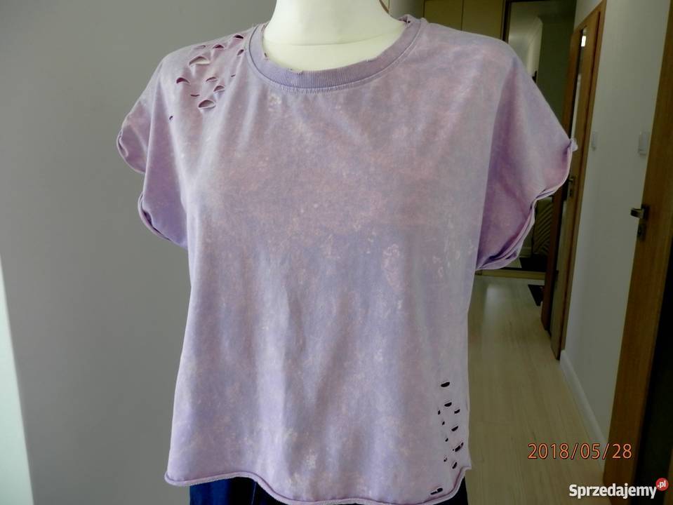Bluzka z Dziurami Lawendowa Cieniowana podlaskie Łomża