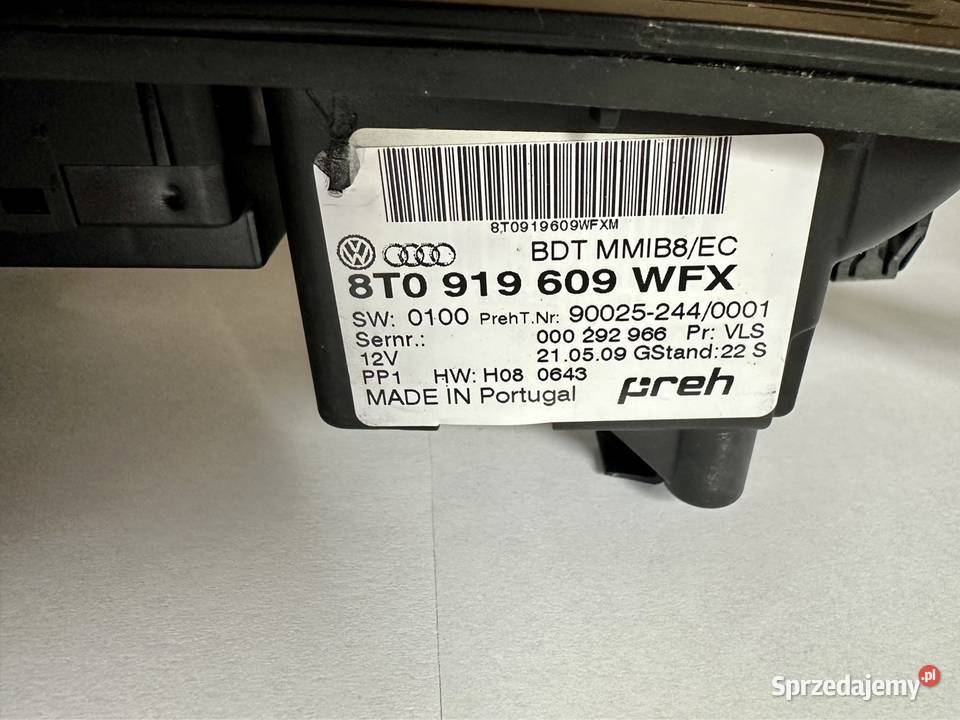 Panel sterującyAufi A4 B8 MMI 8T0 919 609 WTX Wyposażenie wnętrza mazowieckie Płock
