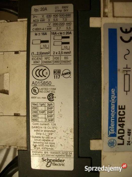 Stycznik 20A Schneider Electric Cewka 24VAC Mońki