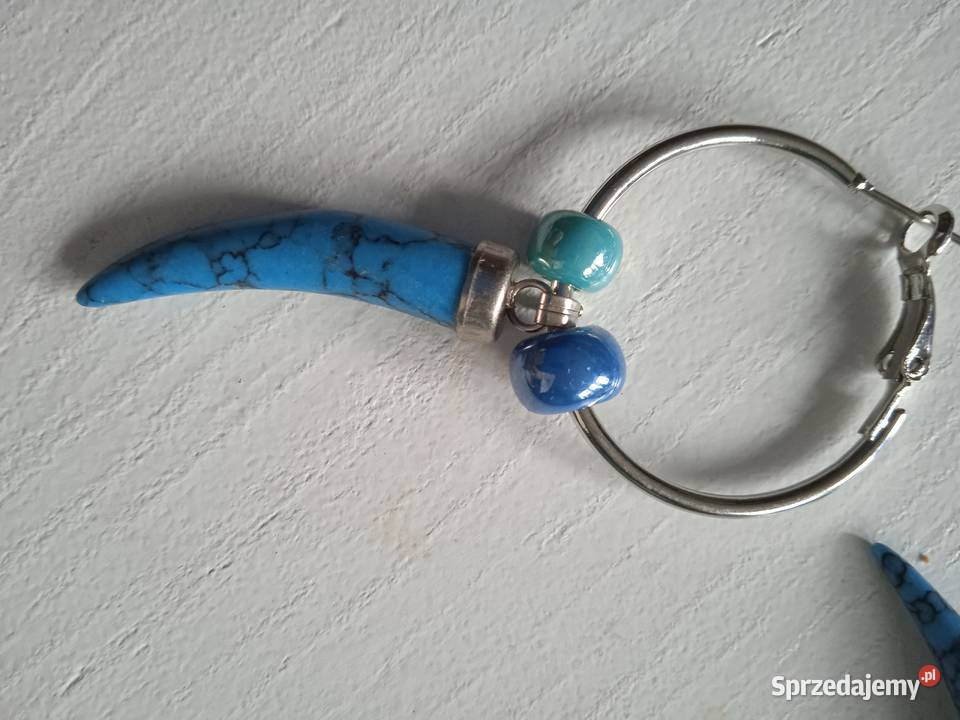 TURKUSOWE OKAZAŁE KOLCZYKI Piła