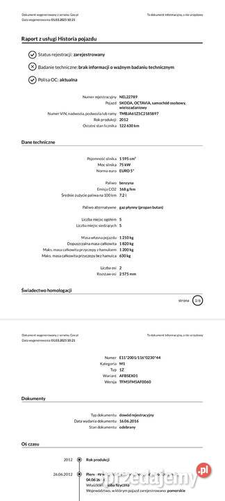Skoda Octavia II 16 MPI z LPG Landi Renzo 2012 r
