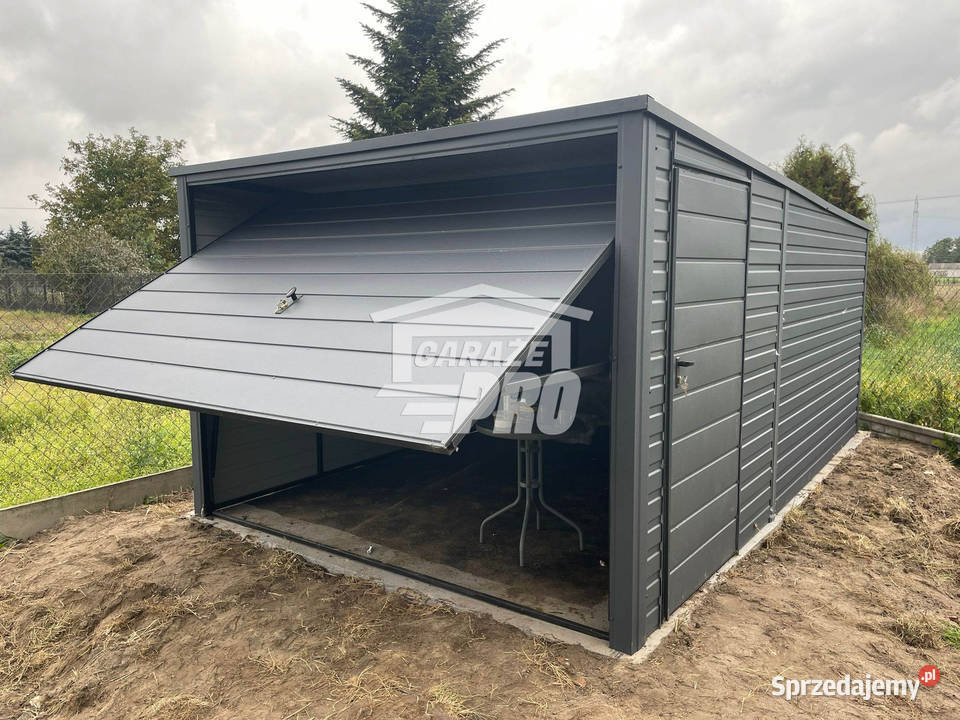 Garaż blaszany 3x5m Brama uchylna drzwi Antracyt Jelenia Góra