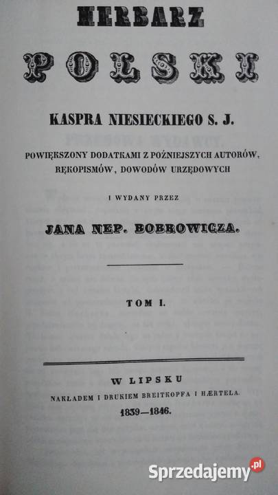 HERBARZ NIESIECKIEGO małopolskie Kraków