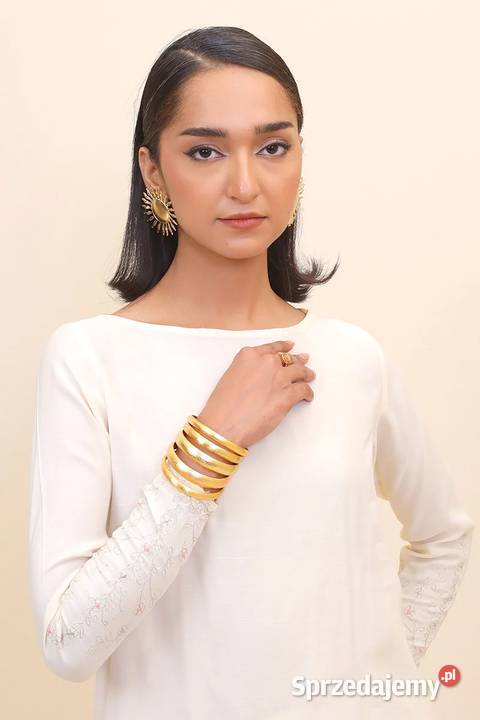 Kremowa bluzka tunika L 40 wiskoza jedwab Szczecin