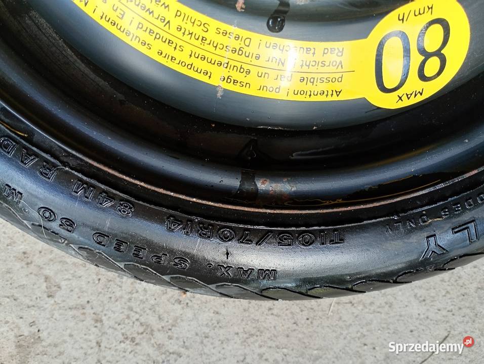 Koło dojazdowe zapasowe 4x100 10570r14 oryginał śląskie Podwarpie