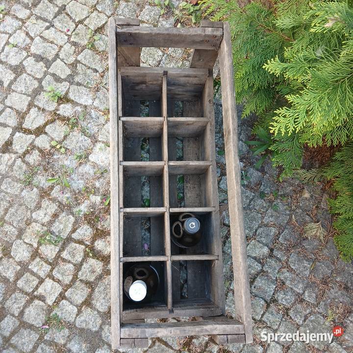 Stojak na wino stara francuska drewniana Warszawa