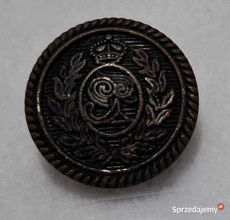 Guzik na stopce Herb liść laurowy korona 20x7mm Pozostałe Czeladź sprzedam