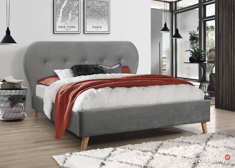 ŁÓŻKO tapicerowane velvet szare SY-159 ROZMIAR 140X200
