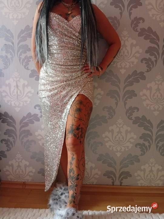 Suknia piękną błyszcząca sprzedam Klasyczna Malbork sprzedam