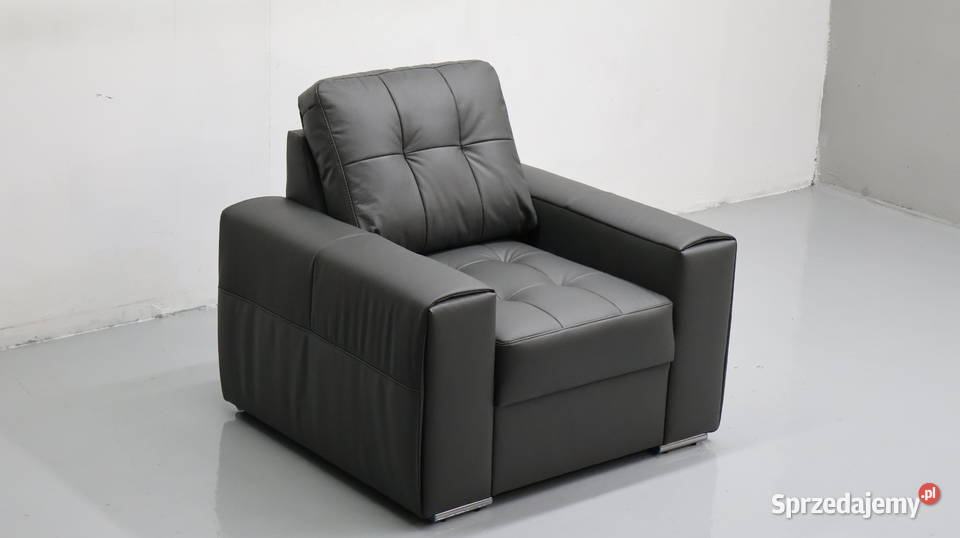 FOTEL SKÓRA naturalna MADRAS 6492 popielata Poznań sprzedam