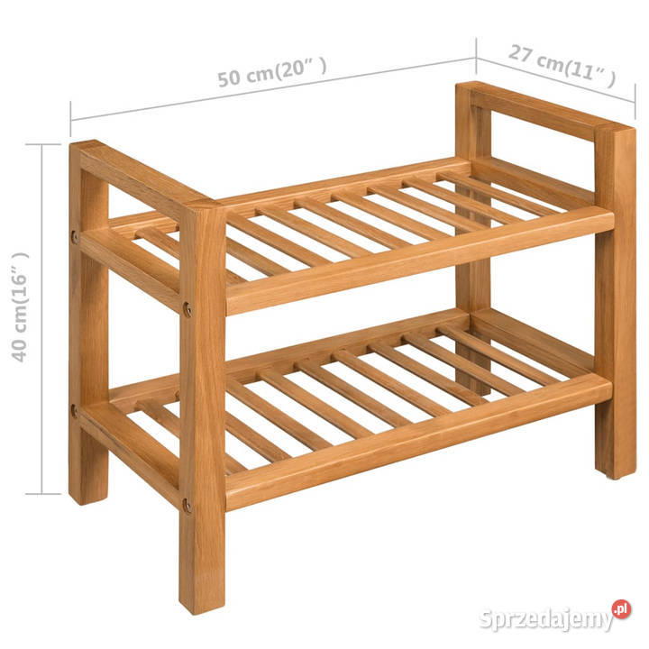 Stojak na buty z 2 półkami 50x27x40 lite drewno Warszawa sprzedam