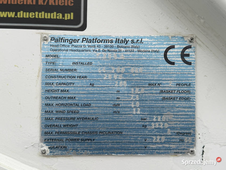 Nissan Cabstar Podnośnik Koszowy 20m Palfinger Widełki