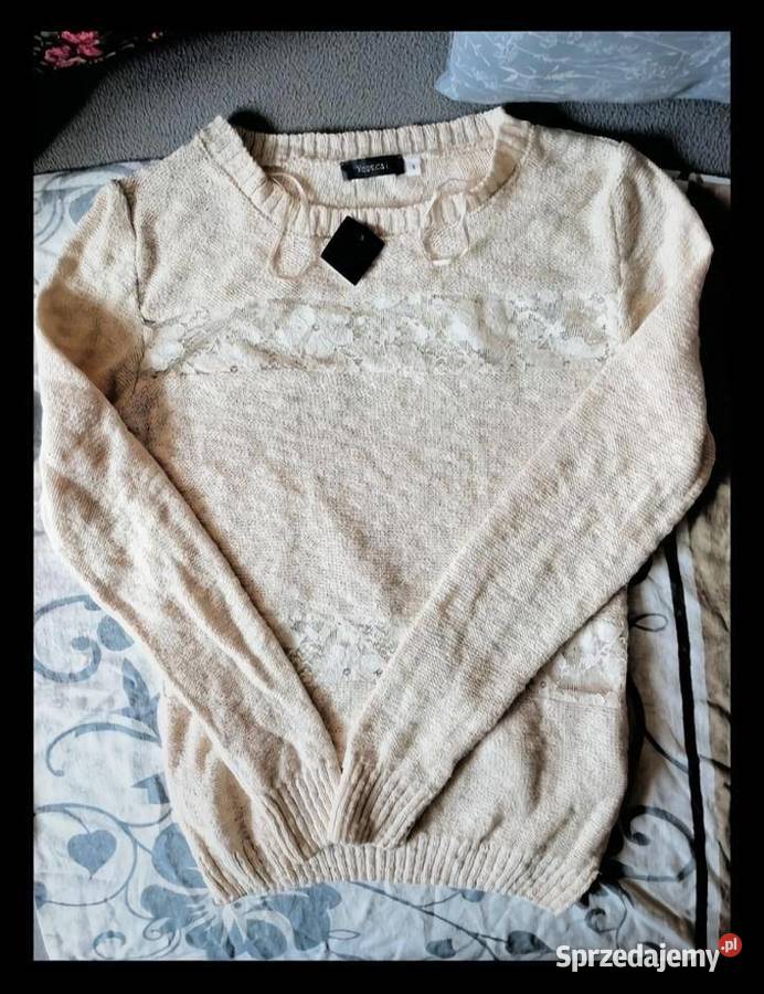 100 BAWEŁNA sweter sweterek Jessica CA Wstawki
