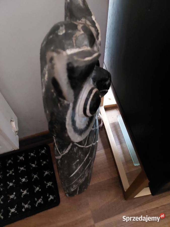 Sowa duża rzeźba drewno i mała dolnośląskie sprzedam