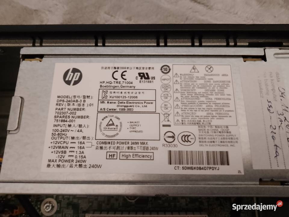 HP 800 G1 Ip 4Gen 8GB 240SSD Windows 7 DVD mazowieckie Marianki