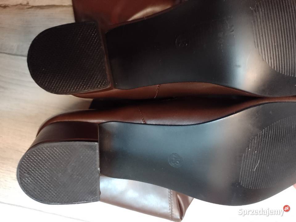 43 Brązowe kozaki wieczorowe NOWE