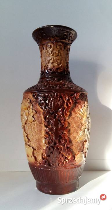 Antyk Retro Chiński Wazon Cynober Rzeźbiony Gdańsk