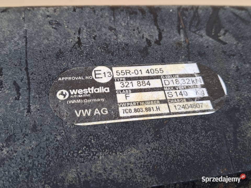 VW CRAFTER II 7C MAN TGE HAK HOLOWNICZY BELKA