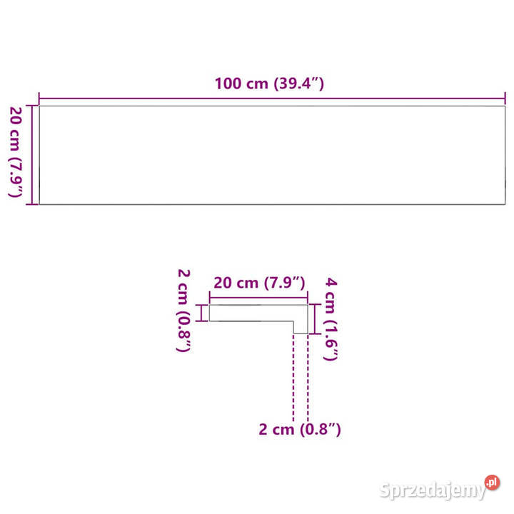 Parapety 2 ciemnobrązowy 100x20x2 lite drewno Warszawa sprzedam