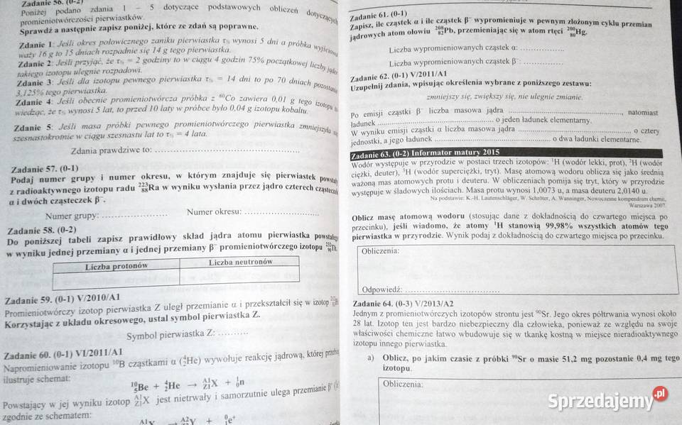 Chemia Tom 1 Zbiór zadań maturalnych 20022016 Chełm