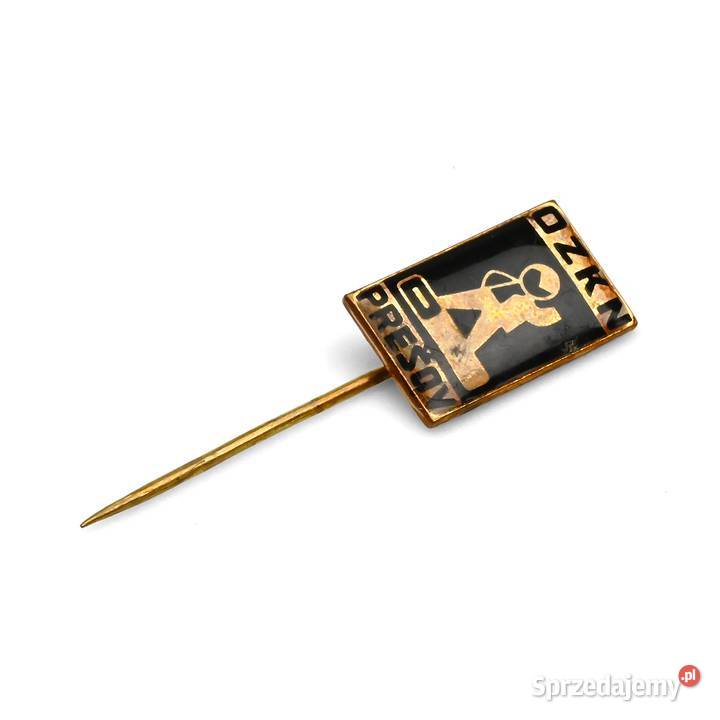 OZKN Preov 2 Mosiądz Przypinka Socrealizm Szczecin