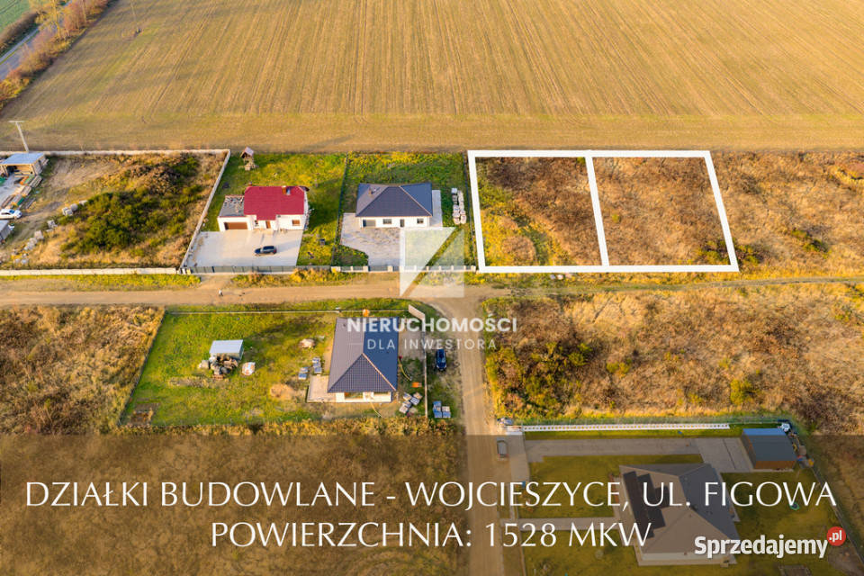 Działki budowlane Wojcieszyce Figowa 1528 mkw
