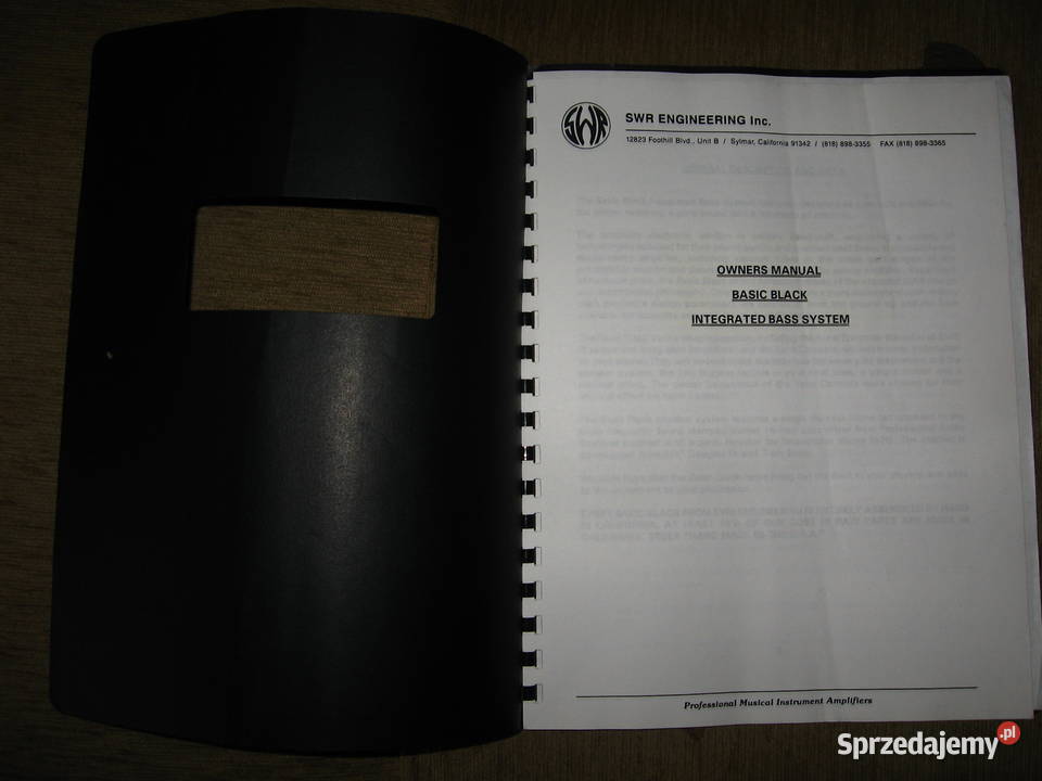 SWR Basic Black Owners Manual instrukcja obsługi Kępice