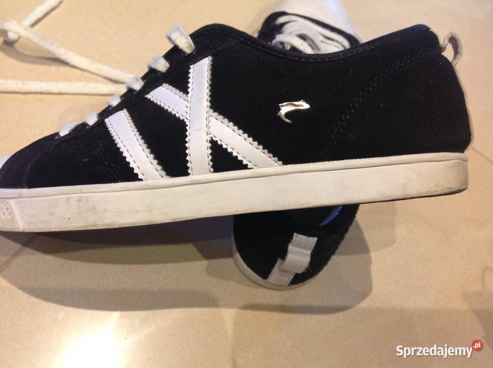 Trampki Tenisówki Skórzane r 37 czarne zamszowe