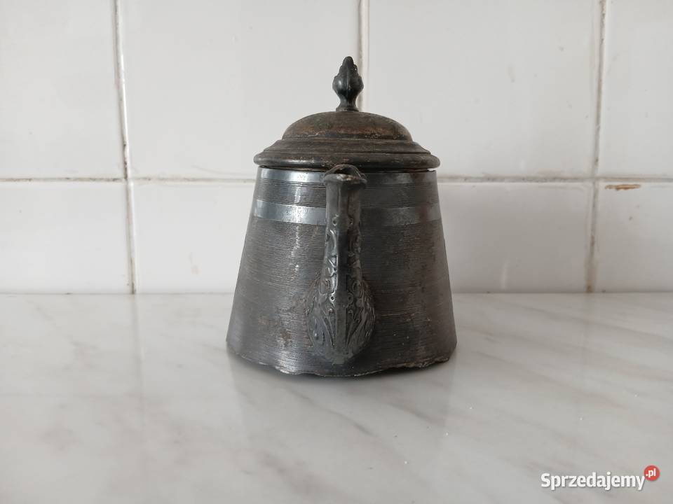 Czajnik imbryk stary XIX w metalowy niemiecki Warszawa
