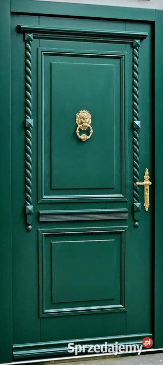 Drzwi DŁUGOSZ zewnętrzne RAL6005 zieleń mchu dolnośląskie Oleśnica sprzedam
