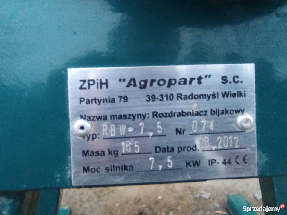 Rozdrabniacz bijakowy 75kW śrutownik lubuskie Gorzów Wielkopolski