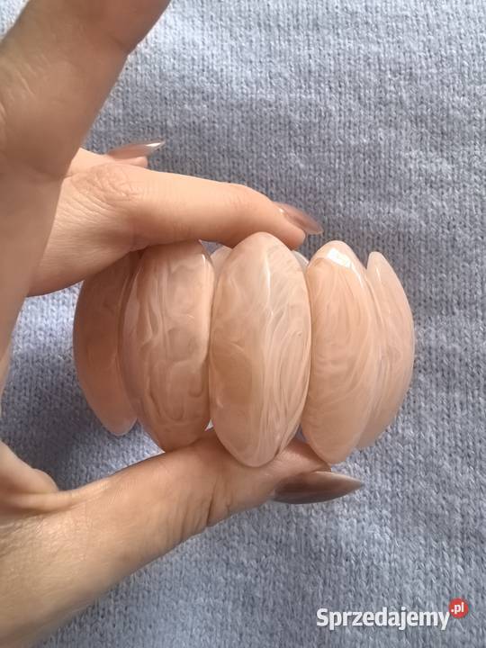 Bransoletka na gumce damska puder róż Wrocław