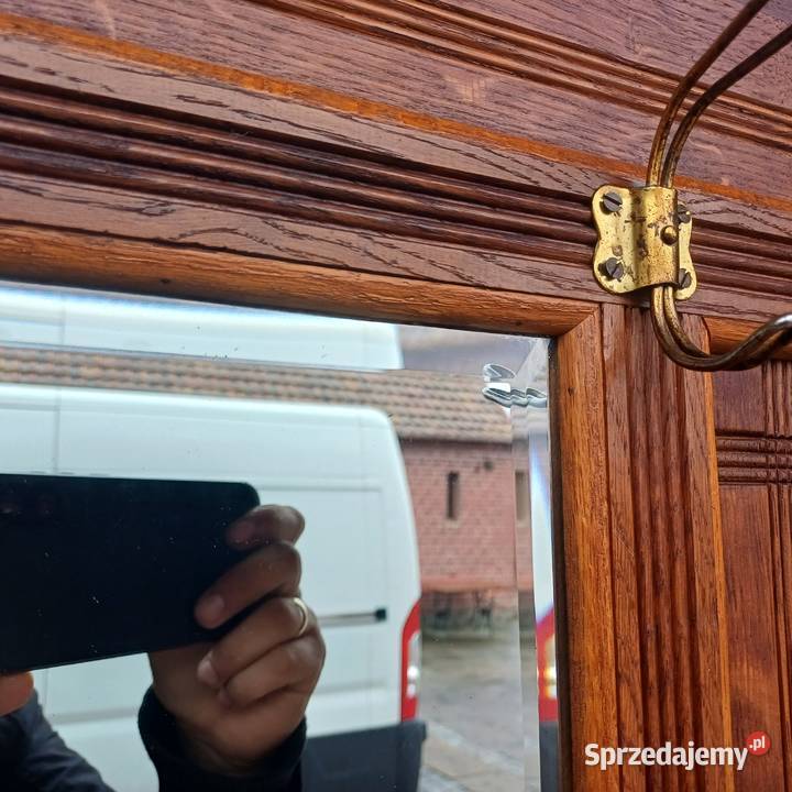 Stojąca Dębowa Garderoba Wieszak Secesja Antyk wielkopolskie