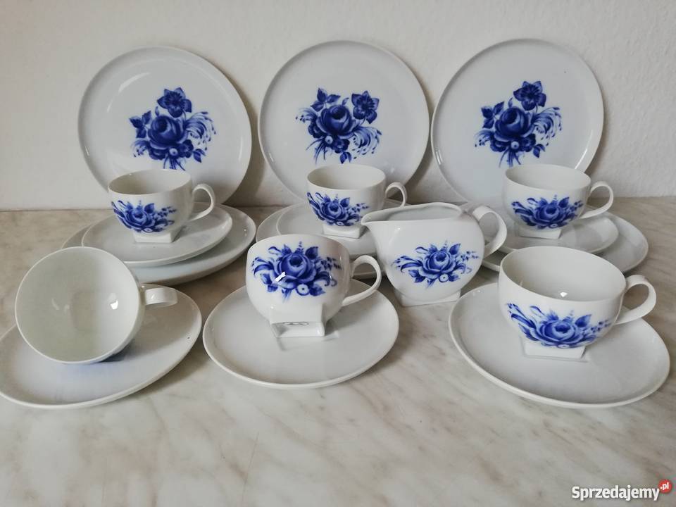 Porcelana Melitka wzór kwiatowy cobalt