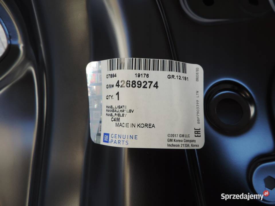 KLAPA TYŁ BAGAŻNIKA OPEL KARL NOWA ORYGINAŁ