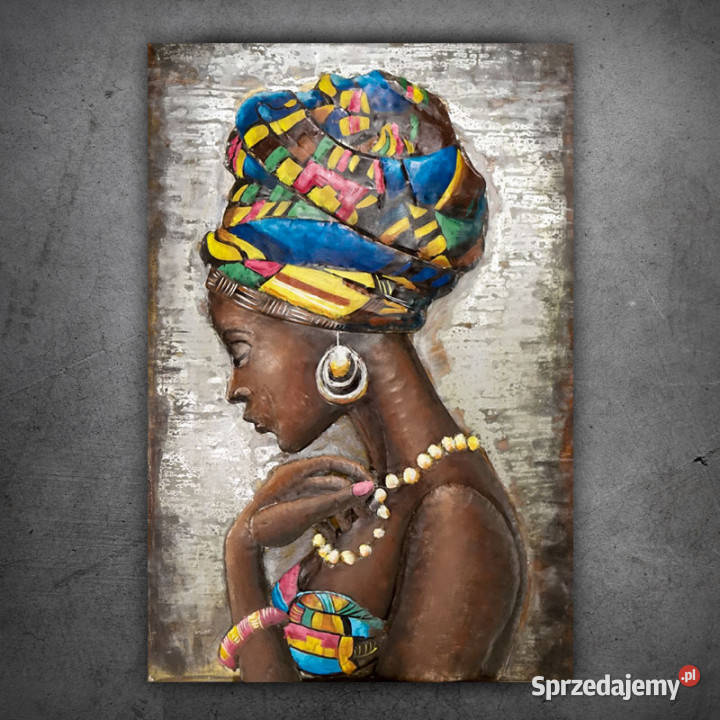 Obraz metalowy 3D LOFT LADY AFRYKA 80x120 inny kolor sprzedam