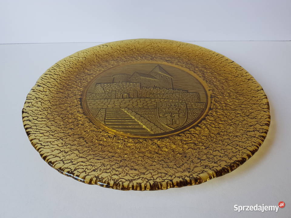 Patera Sahara Zamek Będzin Ząbkowice szkło PRL Dąbrowa Górnicza