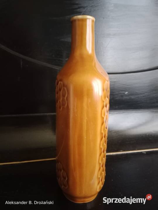 Stylowa karafka ceramiczna na miód wzór Plaster śląskie Ruda Śląska