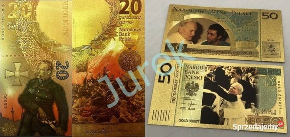 ZŁOTO 24 Karat Banknot BITWA Warszawska Jan Numizmatyka Sosnowiec